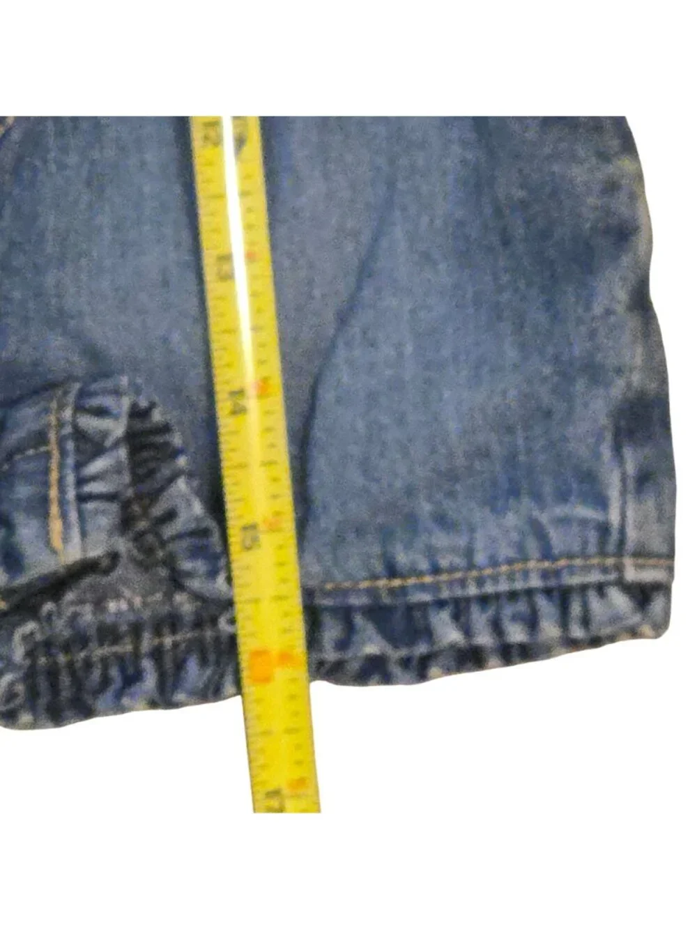 OshKosh Bgosh Infant Girls Denim Overalls Shortalls 18 Months Flower Embroidery